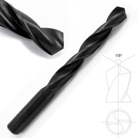 DIN338 HSS บีทเจาะตรงแกน ดําออกไซด์ 118 องศาจุด