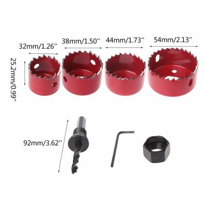 ชุดเลื่อยวงเดือนเหล็กคาร์บอน 6 ชิ้น สำหรับงานไม้ 32-54 มม.