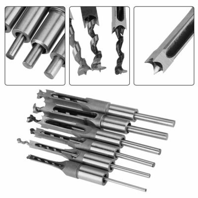 HSS Steel Square Hole Wood Drill Bit Set HRC48-50 รายการที่ระบุว่ามีเครื่องเจาะไม้