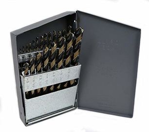 21pc HSS M2 บีทเจาะชุด 1/64-1/2in สีดําทองคําเสร็จกล่องเหล็ก
