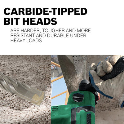 SDS Plus Hammer Drill Bit Tungsten Carbide ปรับปรุงคอนกรีต
