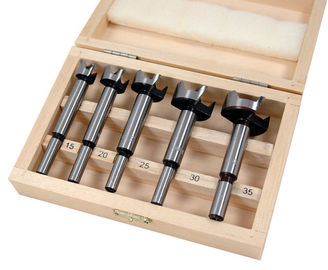 ชุดดอกสว่าน Forstner เหล็กกล้าคาร์บอนสูง 5 ชิ้น ขนาด 15-35 มม.