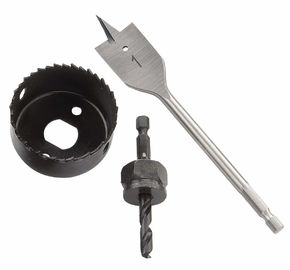 3pcs Hole Saw Kit สําหรับการติดตั้งล็อคประตูในไม้