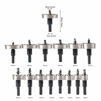 ชุดดอกเจาะรู HSS 14 ชิ้น สำหรับตัดโลหะหนาสูงสุด 2 มม.