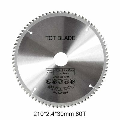 80T TCT ใบเลื่อยวงกลม 210mm สําหรับการตัดไม้และโลหะ